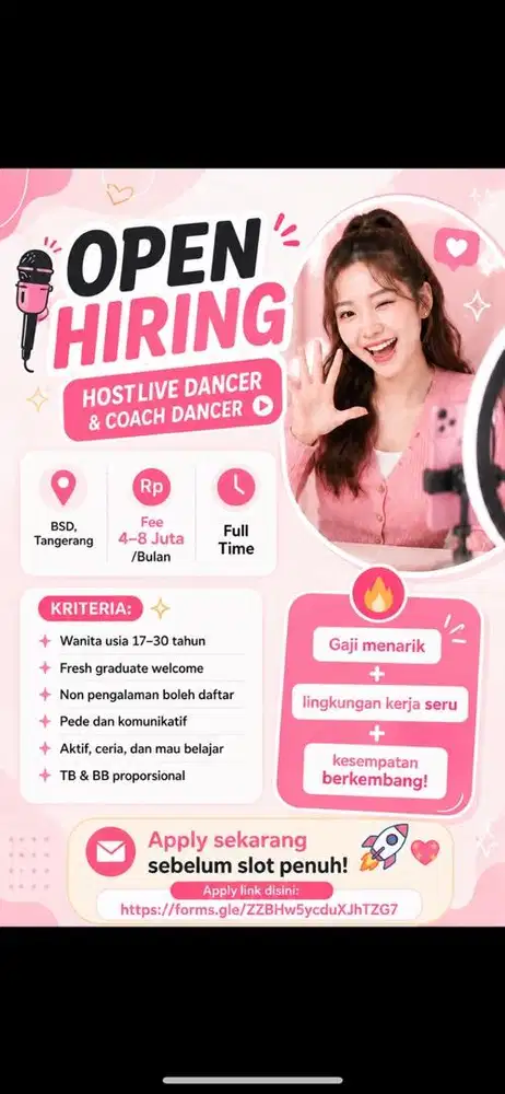 OPEN RECRUITMENT – HOST LIVE ENTERTAIN