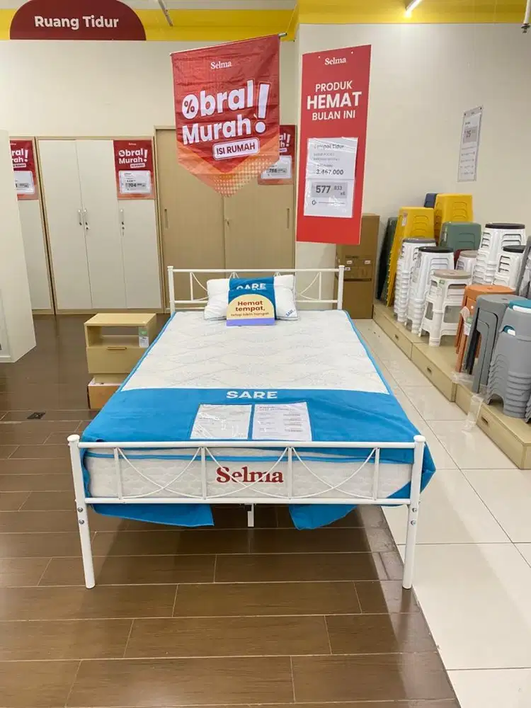 Set tempat tidur Bahan Besi + Kasur