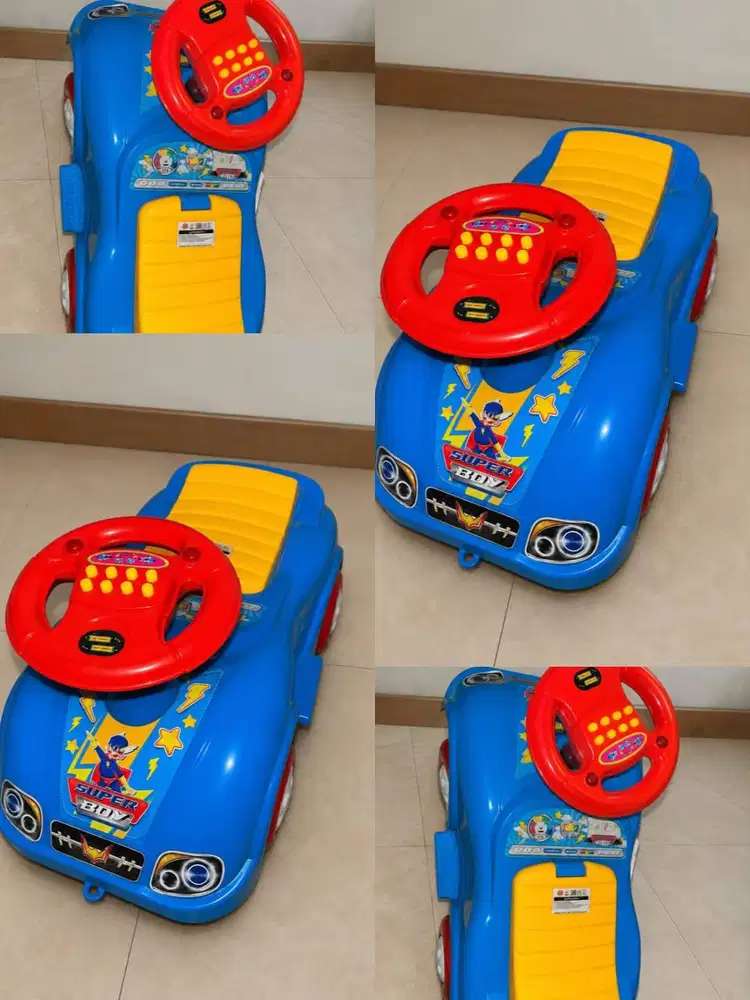 mobil mainan dorong anak ride on biru