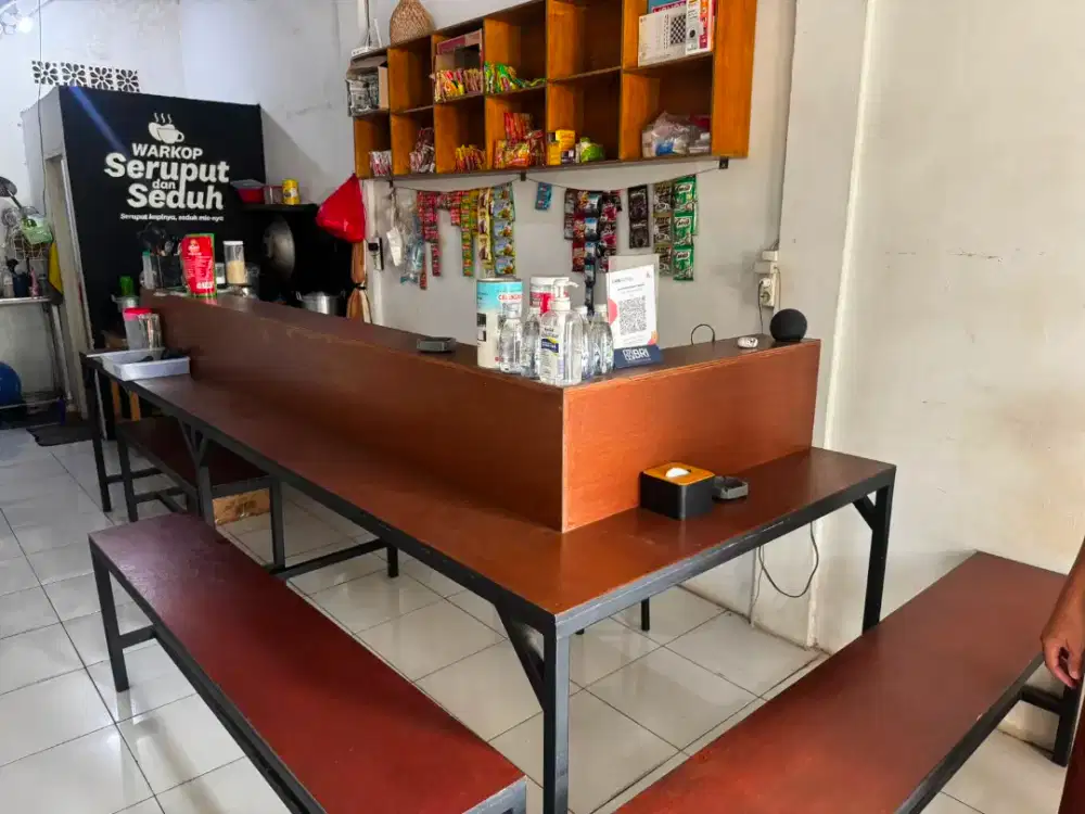 Meja kursi rak warkop