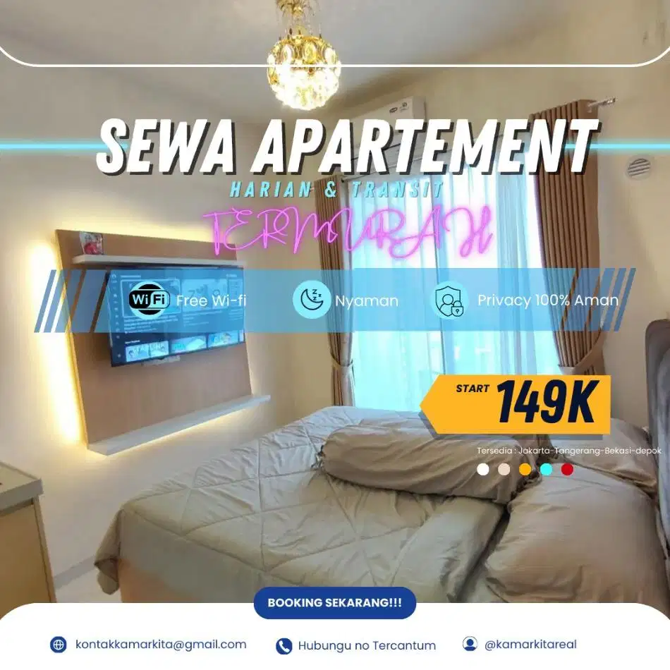Disewakan Apartemen Skyhouse BSD City Tangerang Harian/Transit Nyaman
