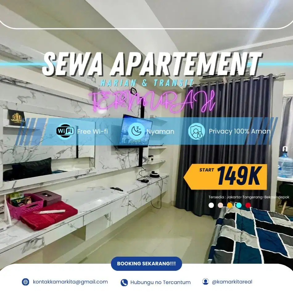 Disewakan Apartemen Treepark BSD Serpong Harian/Transit Termurah