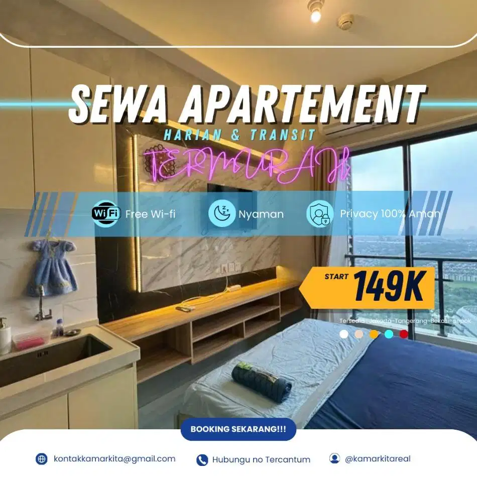 Disewakan Apartemen Emerald Bintaro Tangerang Selatan Harian/Transit