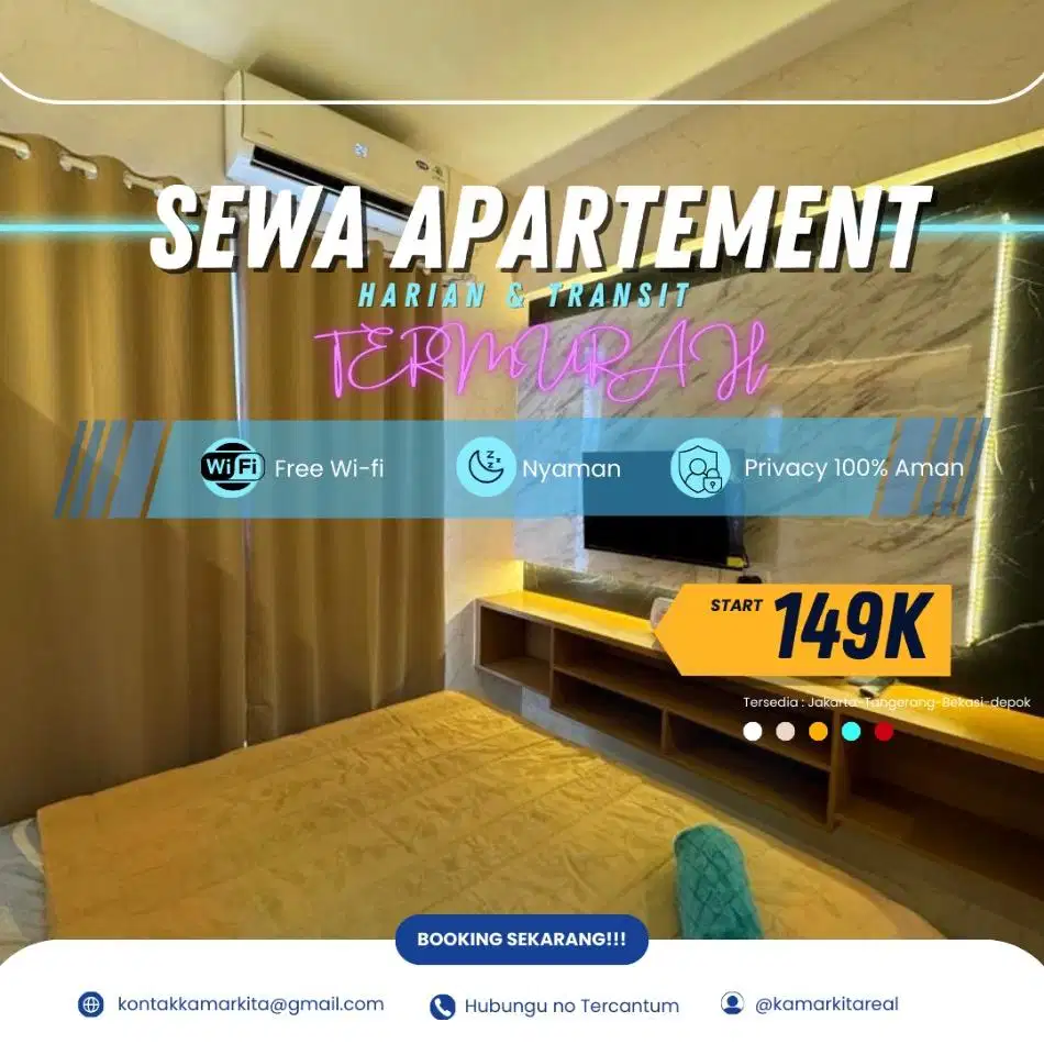 Disewakan Apartemen Bintaro Icon Tangerang Selatan Harian/Transit
