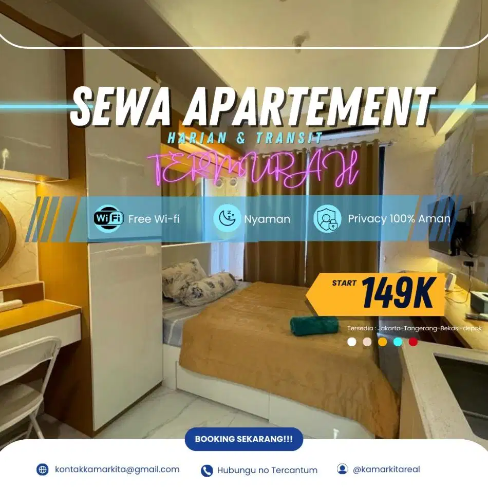 Disewakan Apartemen Green Lake View Harian/Transit Termurah Tangerang
