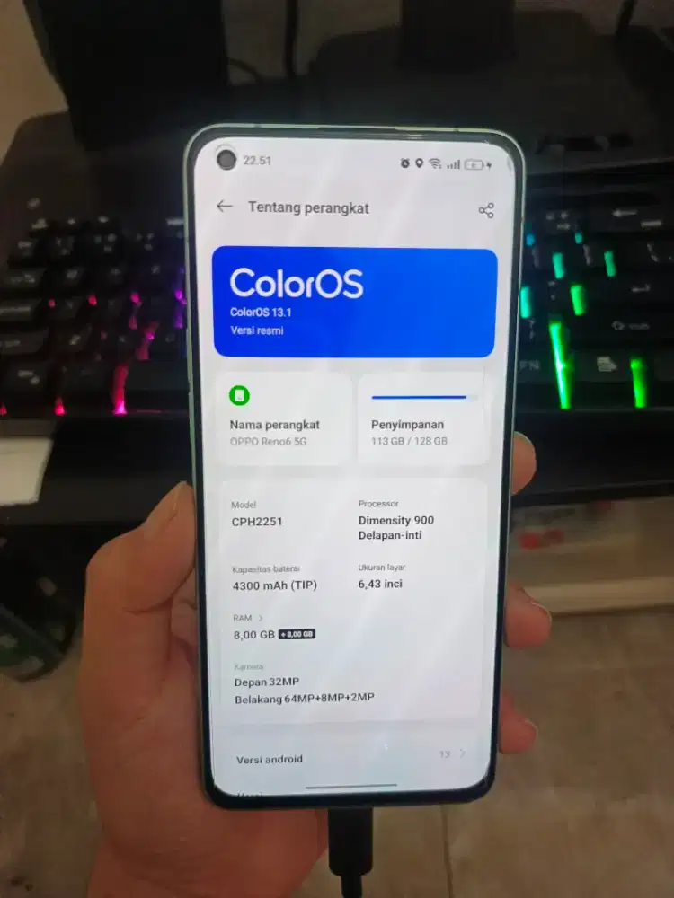 OPPO RENO 6 5G RAM 8+8 138GB