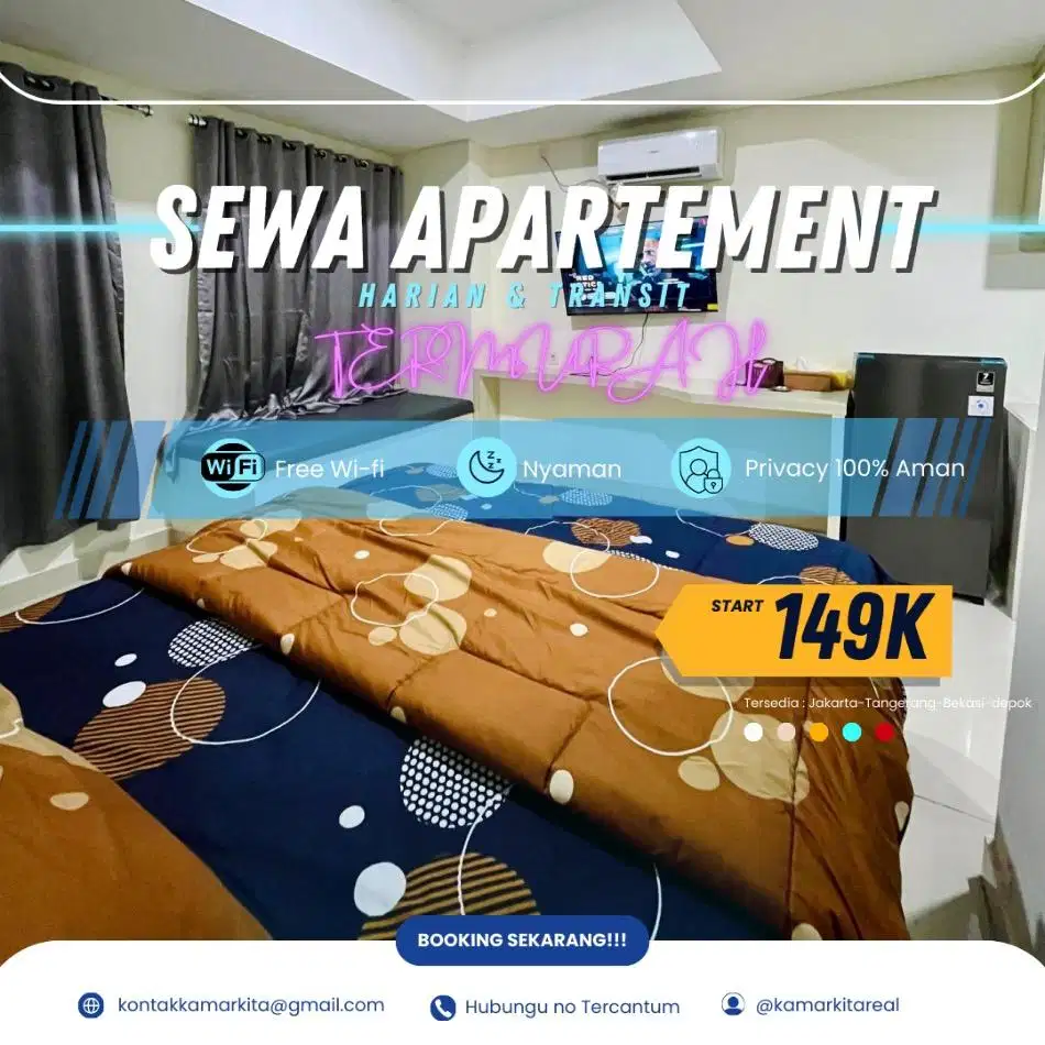 Disewakan Apartemen Loftvilles City Tangerang Harian/Transit Termurah