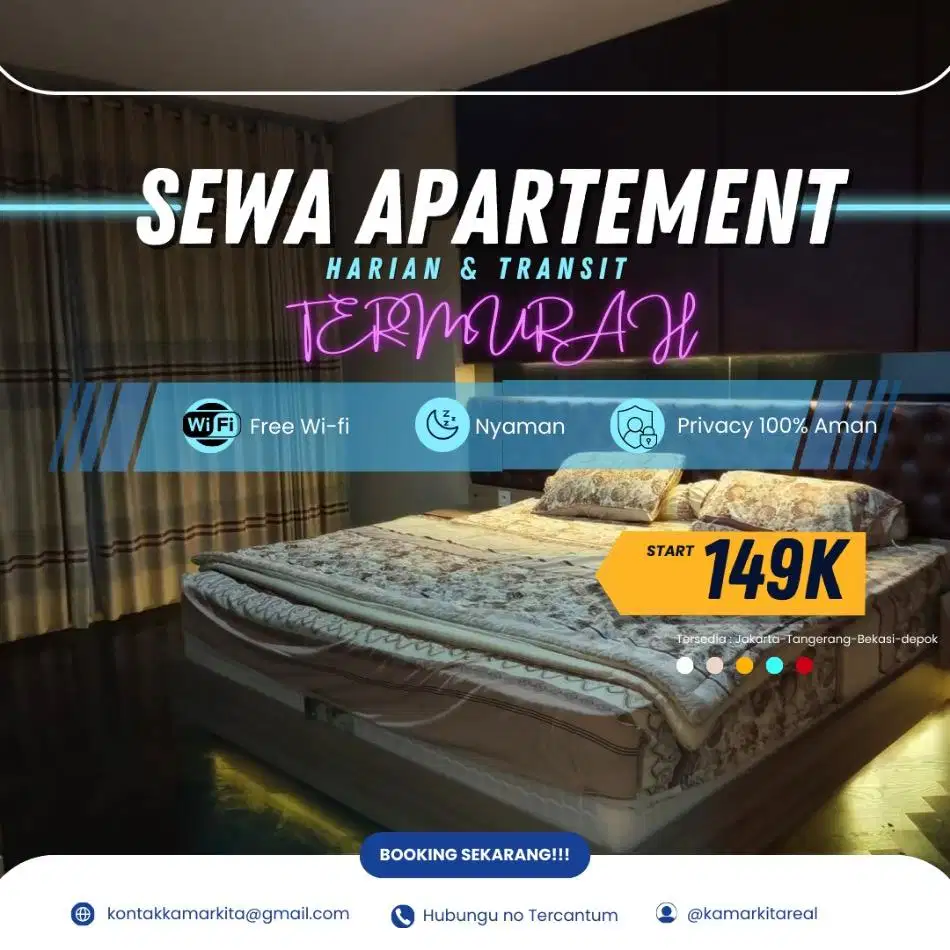 Disewakan Apartemen Urbantown Serua Harian/Transit Termurah Tangerang