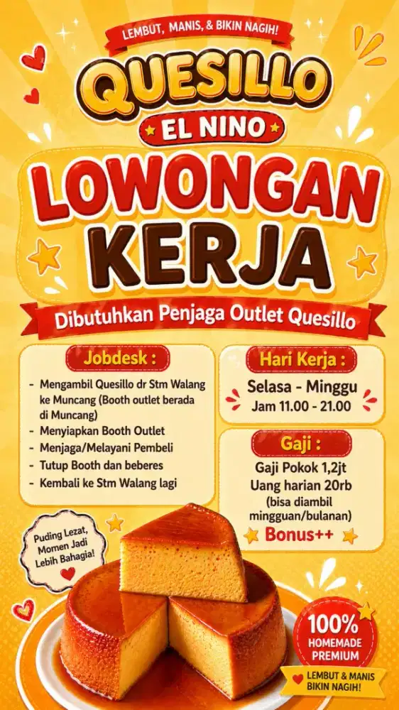 Lowongan Kerja Loker Jaga Booth Stand Jualan Outlet UMKM