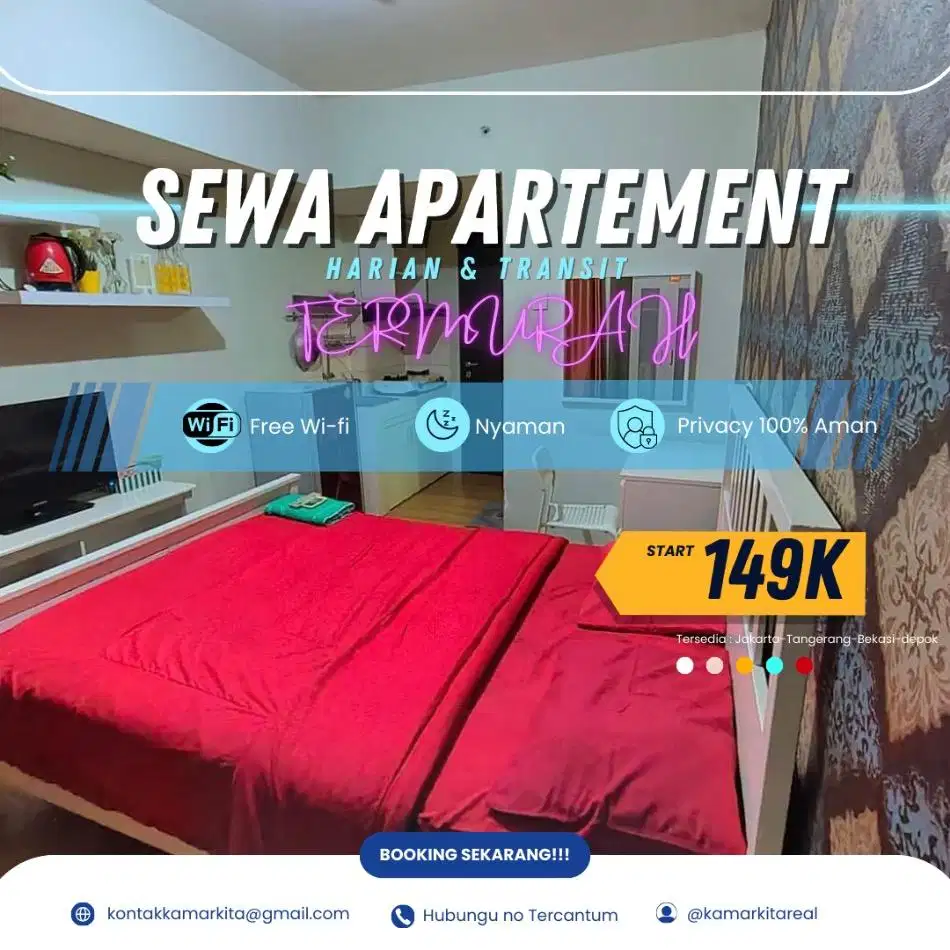 Disewakan Apartemen Bassura City Jakarta Timur Harian/Transit Termurah