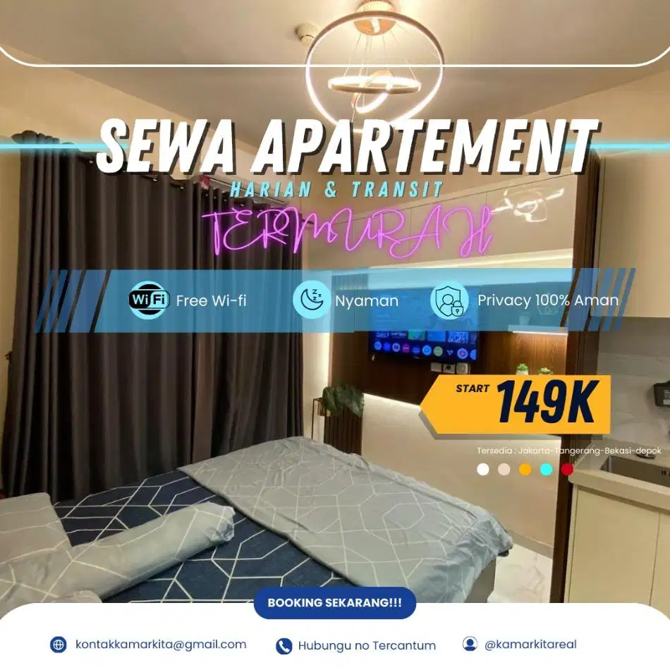 Disewakan Apartemen Green Pramuka Jakarta Pusat Harian/Transit Termura
