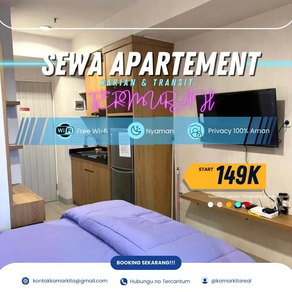Disewakan Apartemen Jakarta Selatan Kalibata City Harian/Transit Murah