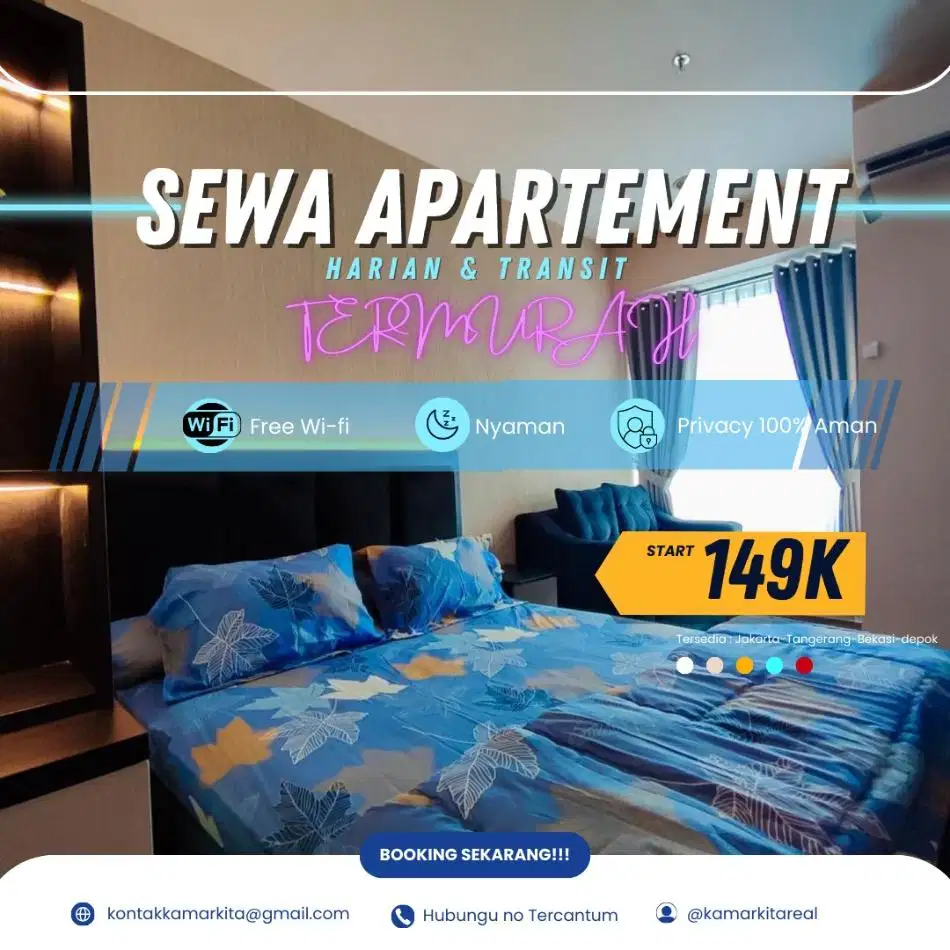 Disewakan Apartemen Bekasi Grand Kamala Lagoon Harian/Transit Termurah
