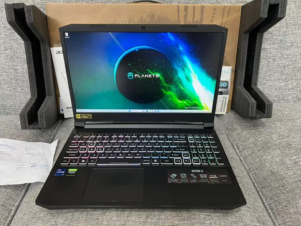 Acer Nitro 5 Core i9-11900H RTX 3060 RAM 16-512 GB LikeNew Siap Pakai