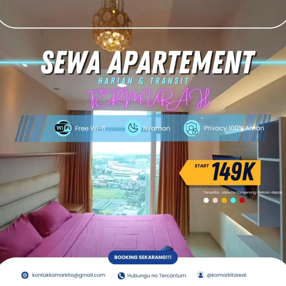 Disewakan Apartemen Springlake Summarecon Bekasi SMB harian/Transit