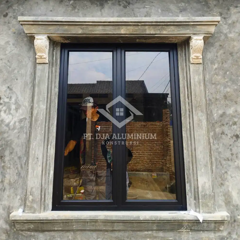 Jendela Aluminium Inkalum Hitam 3 Inch Kaca 5mm Custom Minimalis  Harg