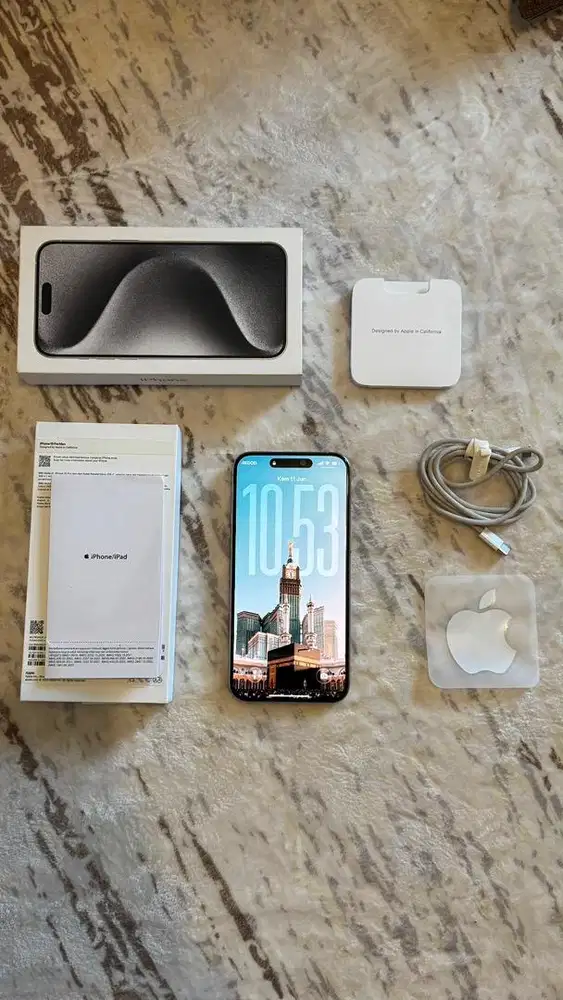 NEGO iPhone 15 Pro Max 256GB White Titanium iBox Indonesia Fullset