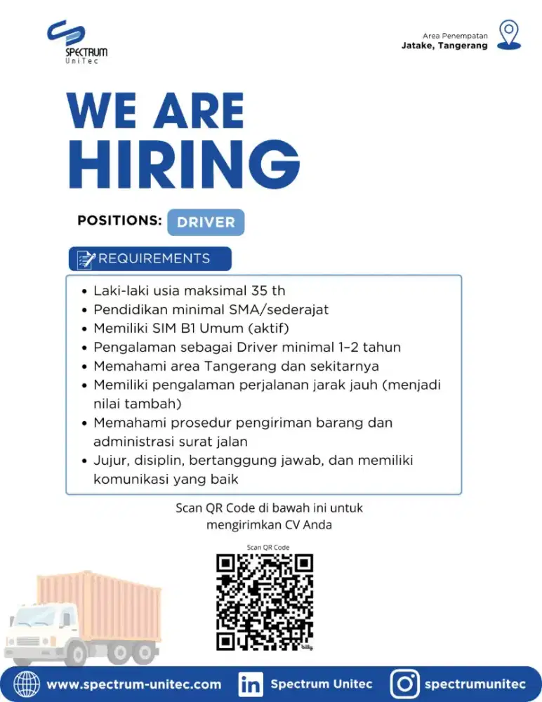 Lowongan Kerja Driver SIM B1/B2 Umum