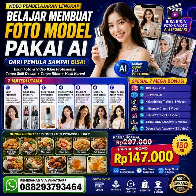 Video Pembelajaran Membuat Foto Model Pakai AI