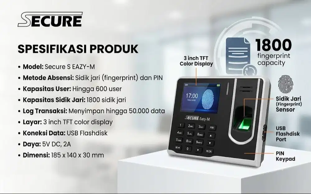 Mesin Absensi Secure EAZY-M