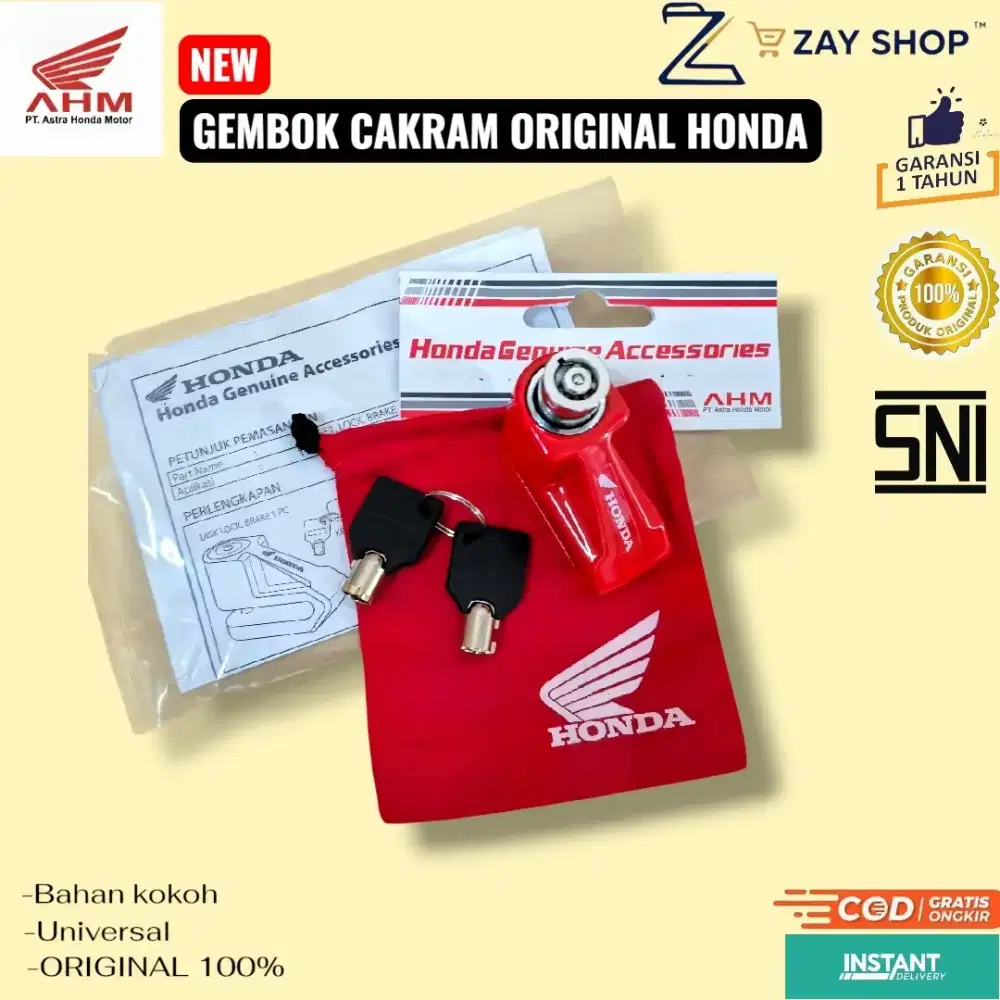 Gembok Cakram Ori Honda