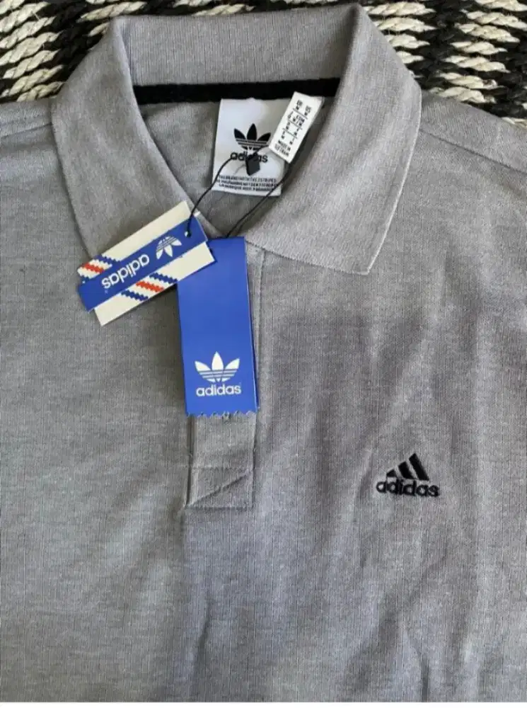Adidas Polo shirt stripe grey