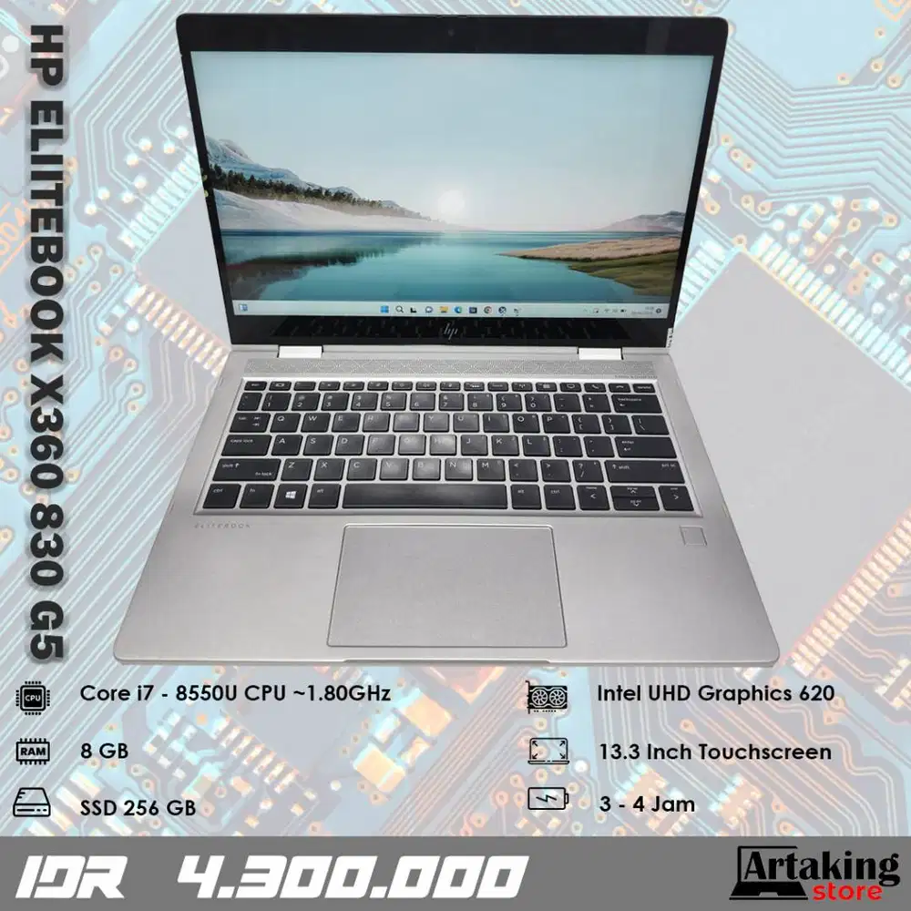 Layar Sentuh - Hp Elitebook X360 830 G5 - Core i7 - Gen 8 th - SSD 256