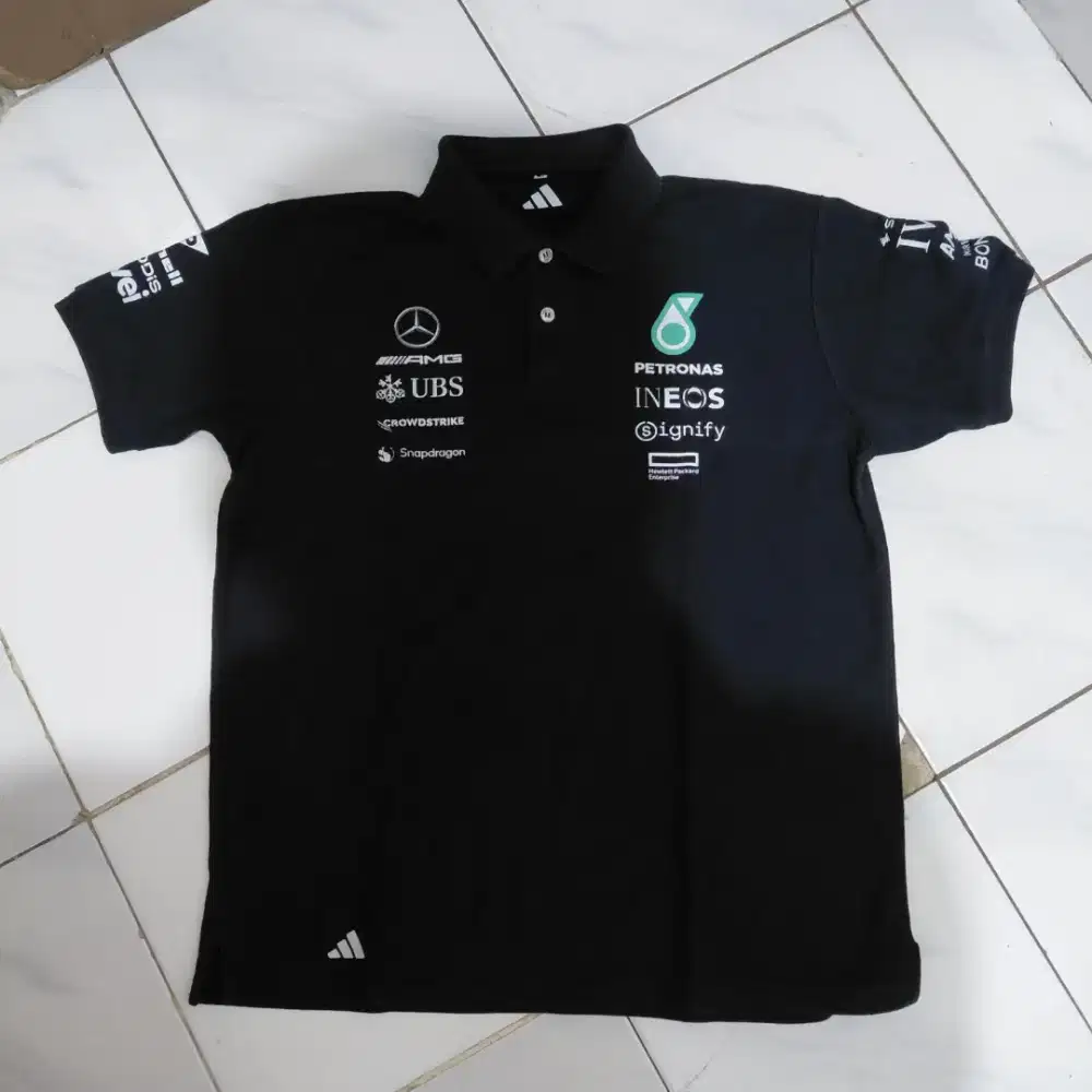 Polo Shirt Mercedes F1 Team Size XL Black AMG Petronas Formula 1 One