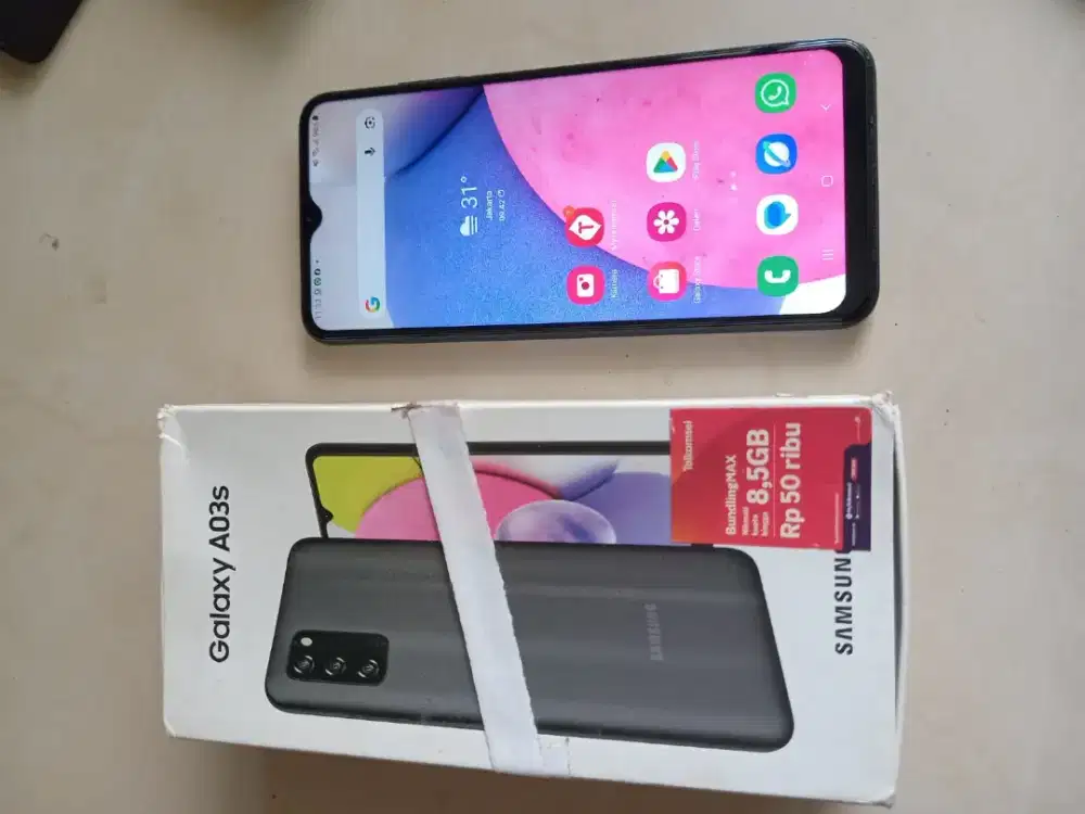 Di jual hp samsung a03s ram 4/64 full set