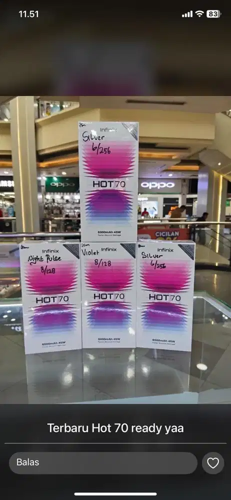 Infinix hot 70 4/128