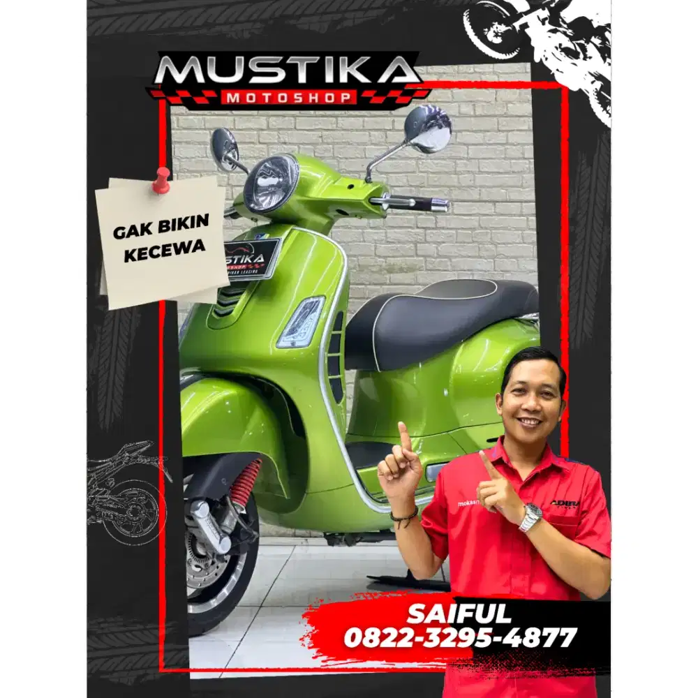 Perfect Condition!!Vespa GTS 150cc 2019 Green plat jatim Mulus-Mustika