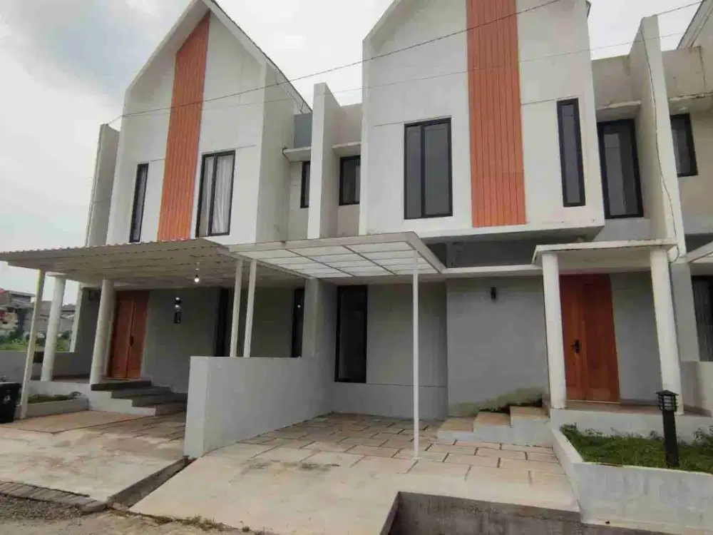 Rumah baru ready 4 units dijual termurah 2 lantai 2 kamar tidur gak sampai 1.3M dengan lahan 84m²