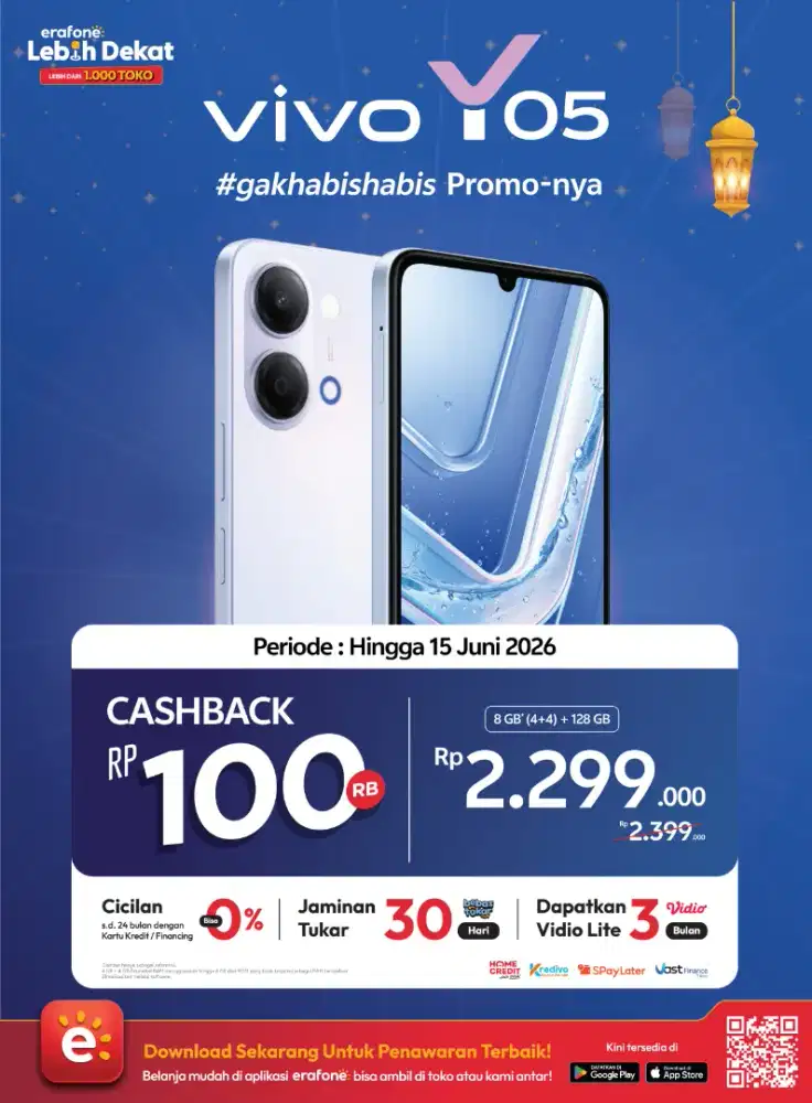 Vivo Y05 4G [Pilih: 4/64GB atau 4/128GB] - Baru Segel Resmi