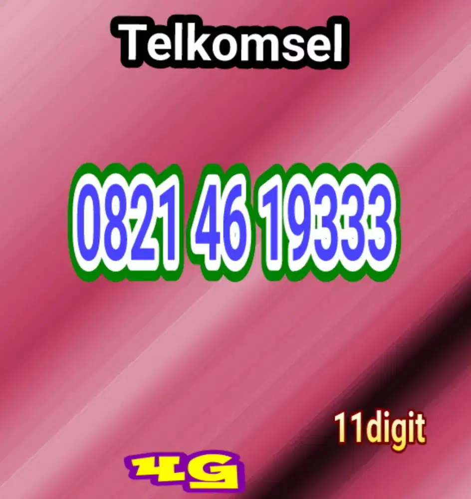 Kartu perdana cantik Telkomsel 11digit 333