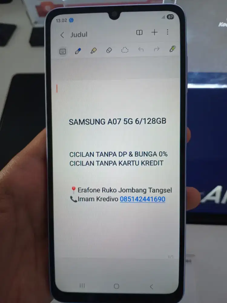 SAMSUNG A07 5G 6/128 GB CICILAN TANPA DP