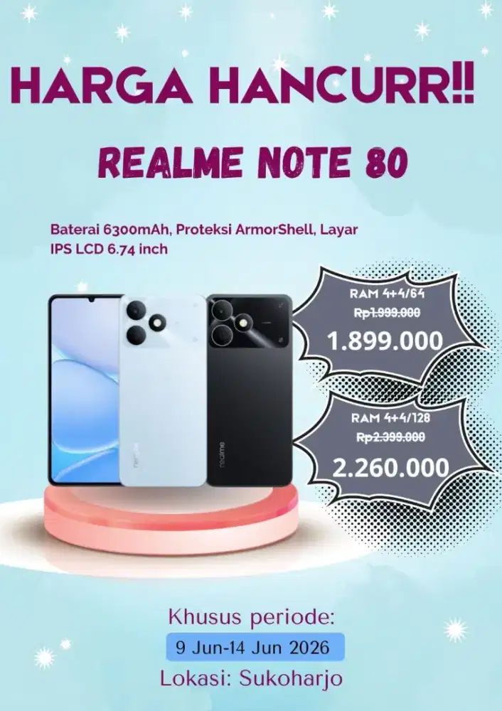 PROMO HARGA HANCURR , SPESIAL OBRAL HP BARU REALME NOTE 80