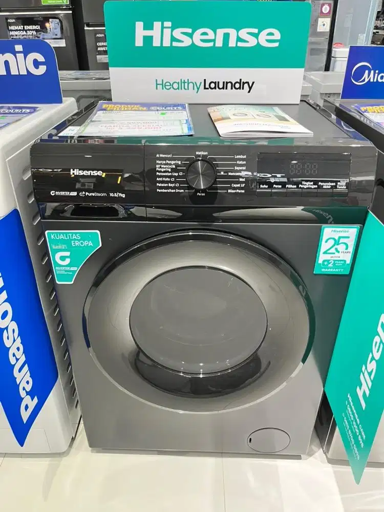HISENSE WM FRONT LOADING 10.5 KG, BISA CICILAN 0%
