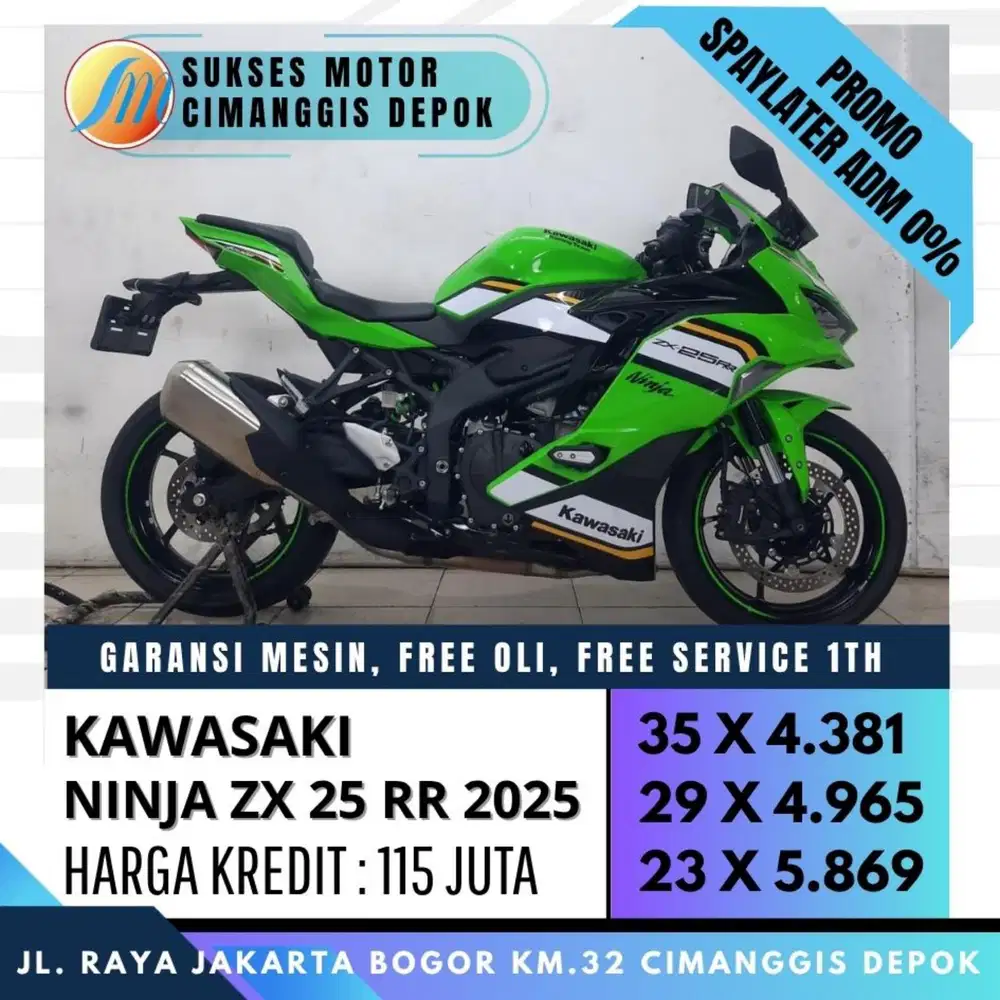 KM 300 KAWASAKI ZX 25RR ABS 2025 UNIT MULUS LIKE NEW CASH KREDIT