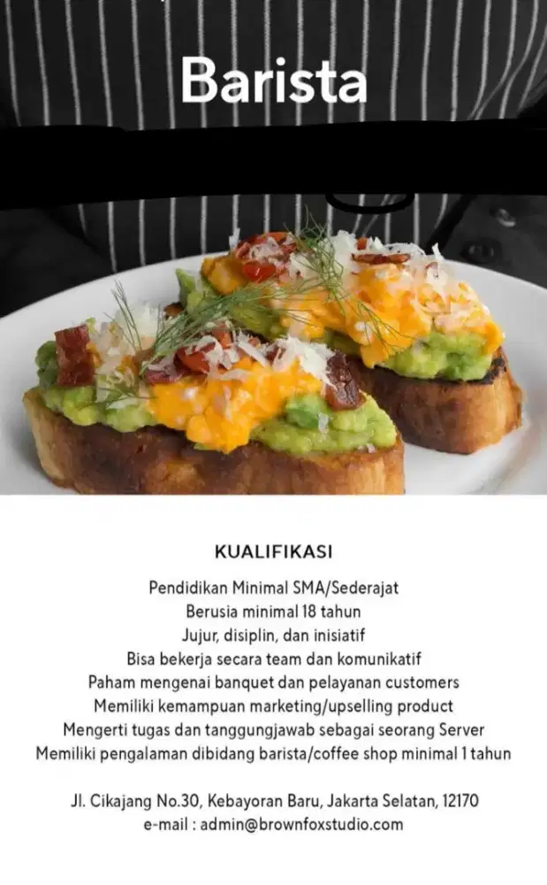 WE ARE HIRING ( BARISTA WANITA)