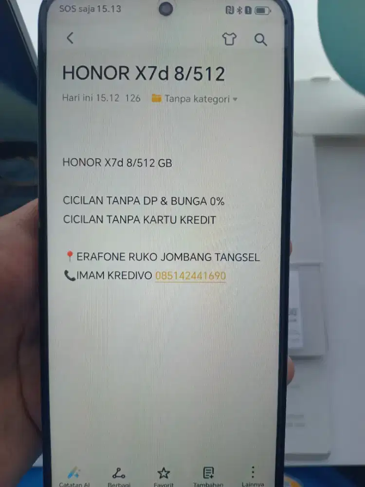HONOR X7d 8/512 GB CICILAN TANPA DP