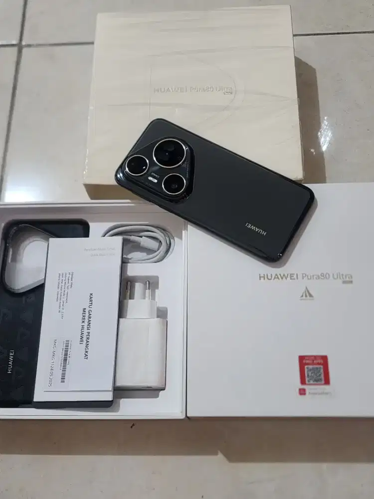 Huawei Pura 80 Ultra 16/512Gb, warna Black Indo, kondisi 99,9% Mulus