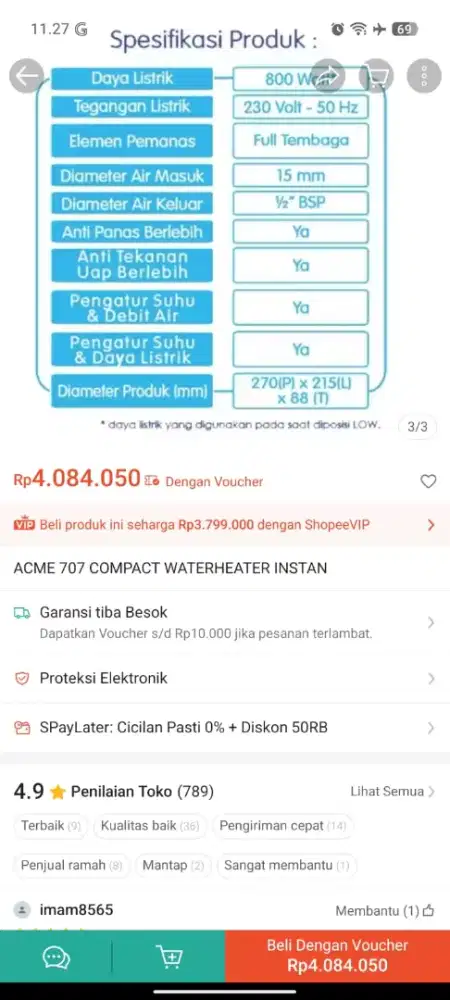 water heater listrik