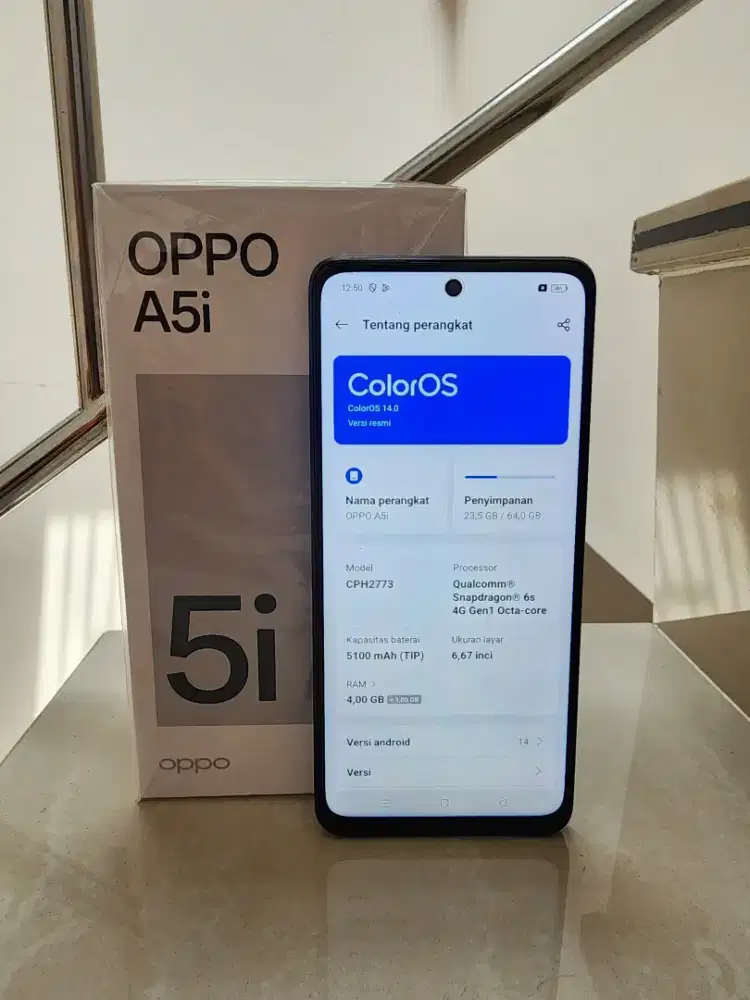 Oppo A5i Ram 4GB/Rom 64GB Merah Nebula