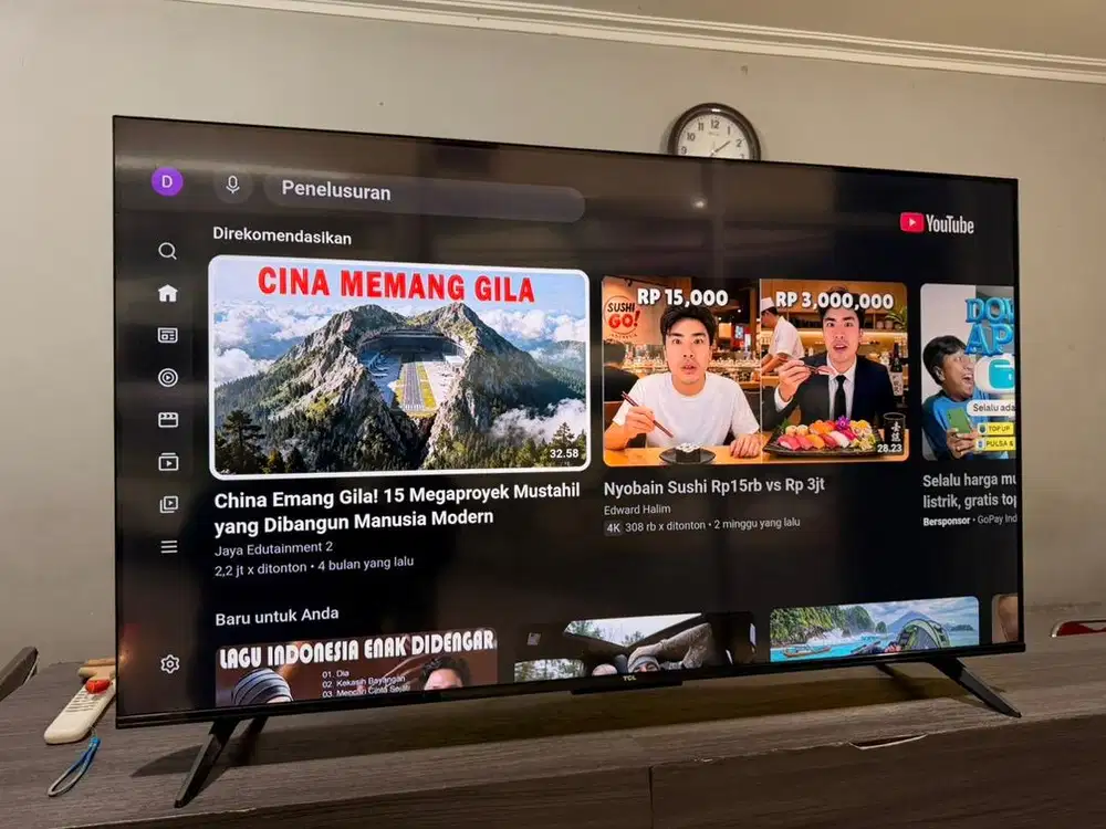 Smart tv tcl 50 inch type 50a28 mulus
