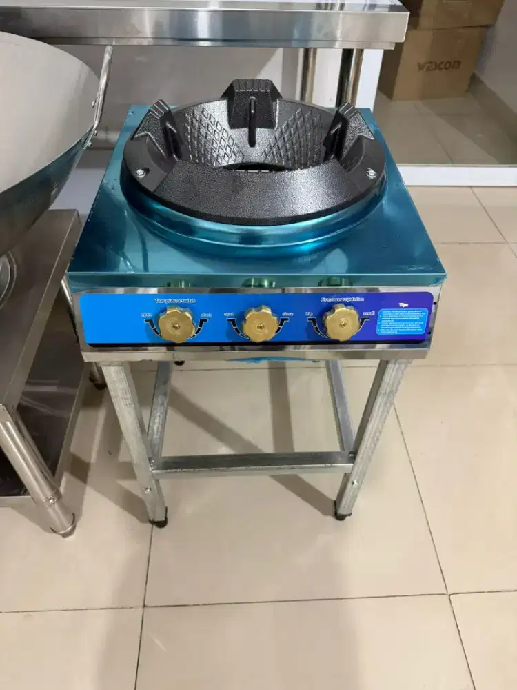 kompor satu tungku, dan meja pemorsian,rice taimer