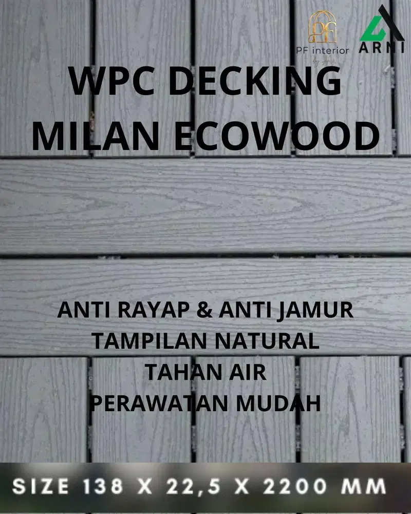 Lantai Decking WPC Outdoor Motif Kayu I Lantai Kayu Kolam Renang