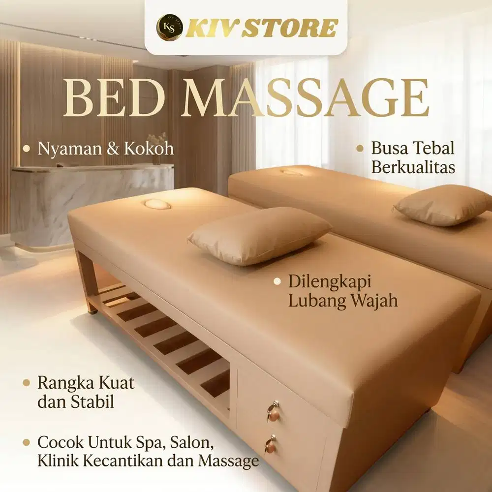 Massage Bed Spa Premium – Ranjang Pijat Kayu Kokoh Busa Tebal Nyaman