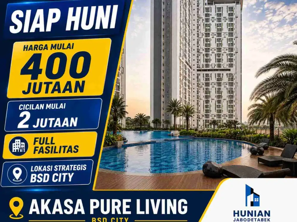 Apartemen Siap Huni di BSD Harga 400 Jutaan, Cicilan Mulai 2 Jutaan Dekat Tol