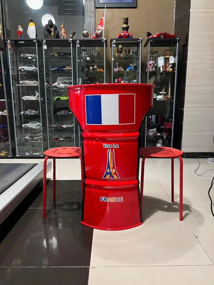 Meja Drum Antik Tema Prancis – Eiffel Tower Vive La France