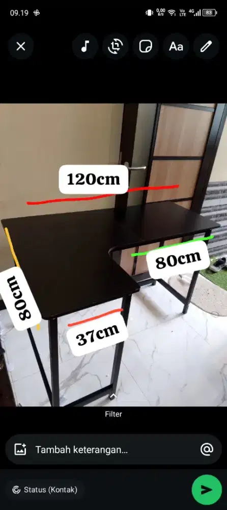 Meja sudut multifungsi meja kerja